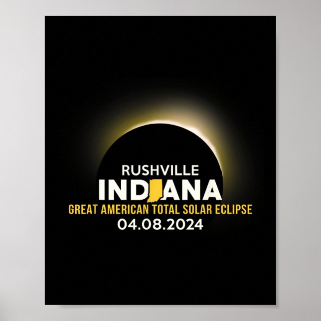 Indiana In Total Solar Eclipse 2024  Poster (Front)