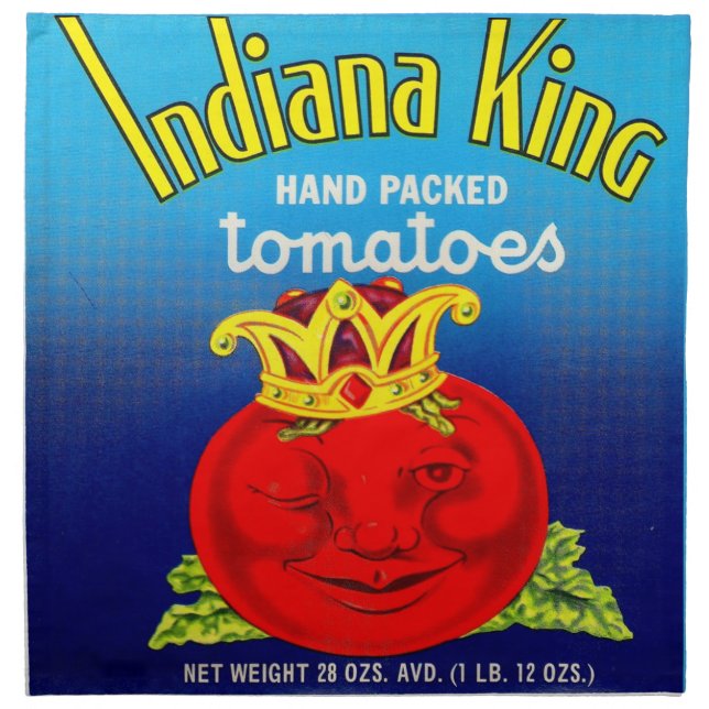Indiana King tomatoes label Cloth Napkin (Front)