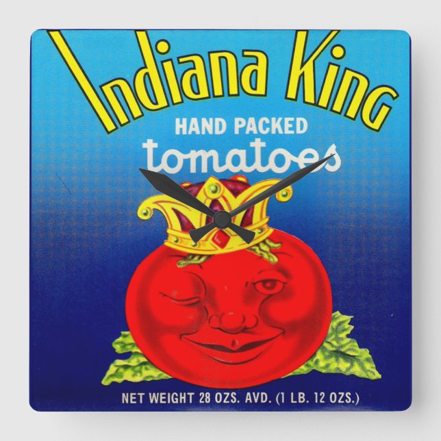 Indiana King tomatoes label Square Wall Clock (Front)