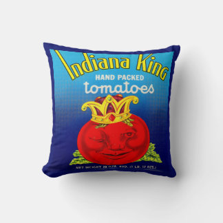 Indiana King tomatoes label Throw Pillow