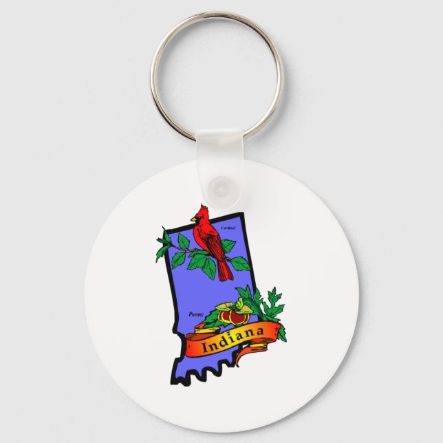 Indiana Map 2 Keychain (Front)