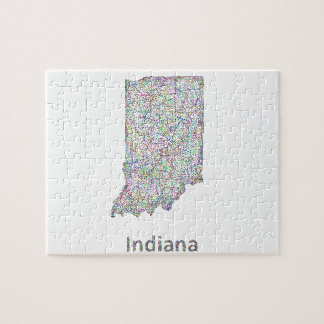 Indiana map jigsaw puzzle Zazzle