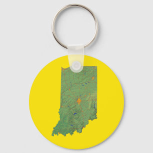Indiana Map Keychain