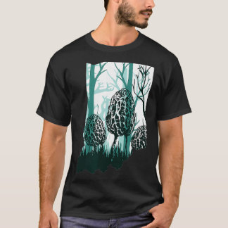 Indiana Map Morel Mushroom Hunting Shrooming Morel T-Shirt