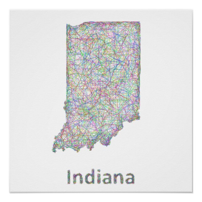 Indiana map poster (Front)