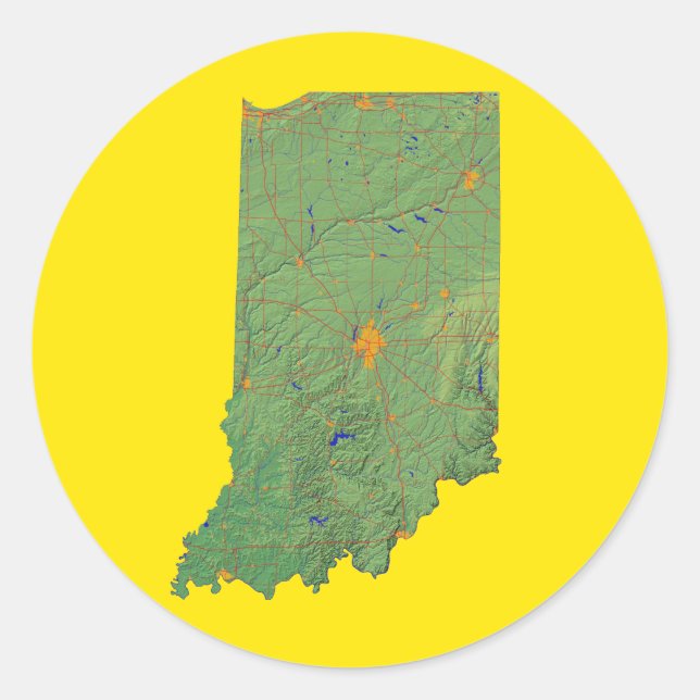 Indiana Map Sticker (Front)