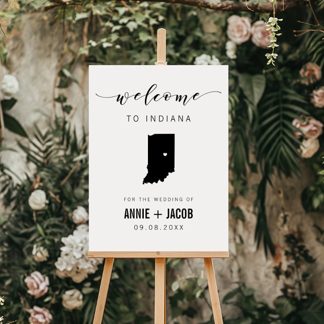 Indiana Map Wedding Welcome Sign, Foam Board (Creator Uploaded)