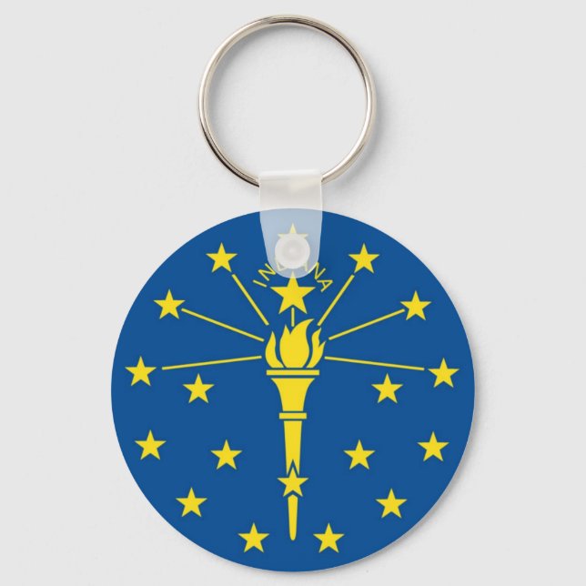 Indiana Official State Flag Keychain (Front)