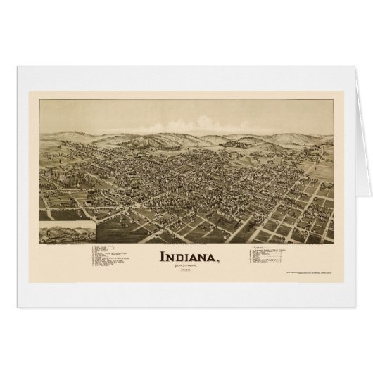 Indiana, PA Panoramic Map - 1900 Cards (Front Horizontal)
