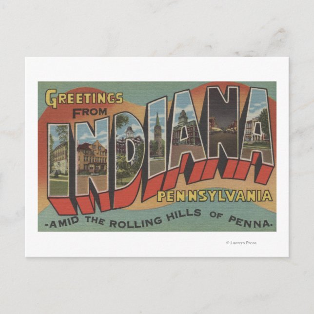 Indiana, Pennsylvania - Large Letter Scenes Postcard (Front)