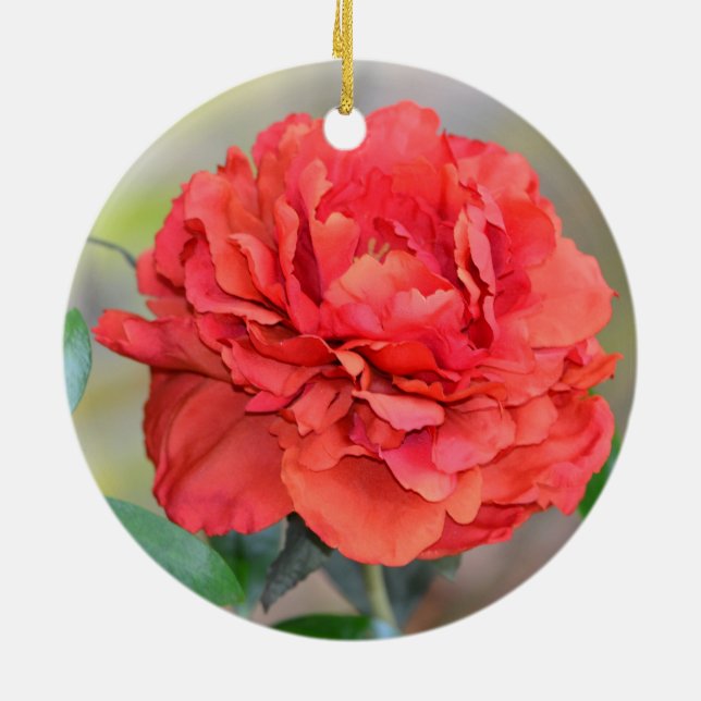 Indiana Peony Ceramic Ornament (Back)