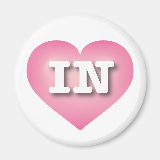 Indiana Pink Fade Heart - I love IN Magnet (Front)