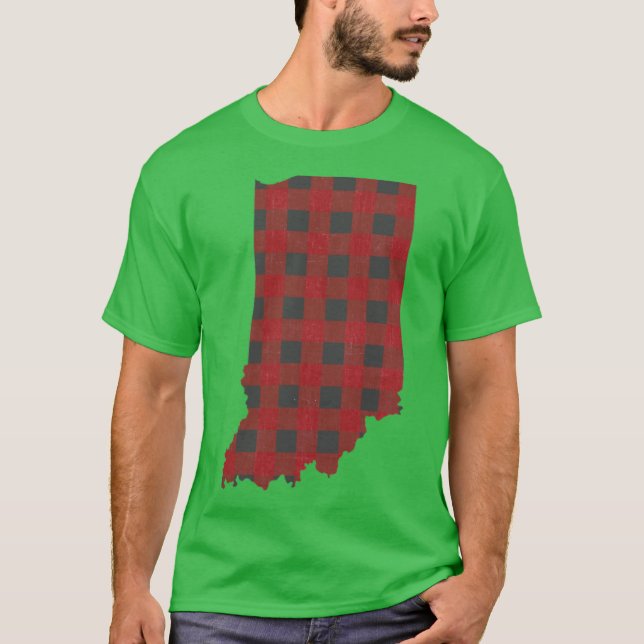 Indiana Plaid in Red Oversized T-Shirt (Front)