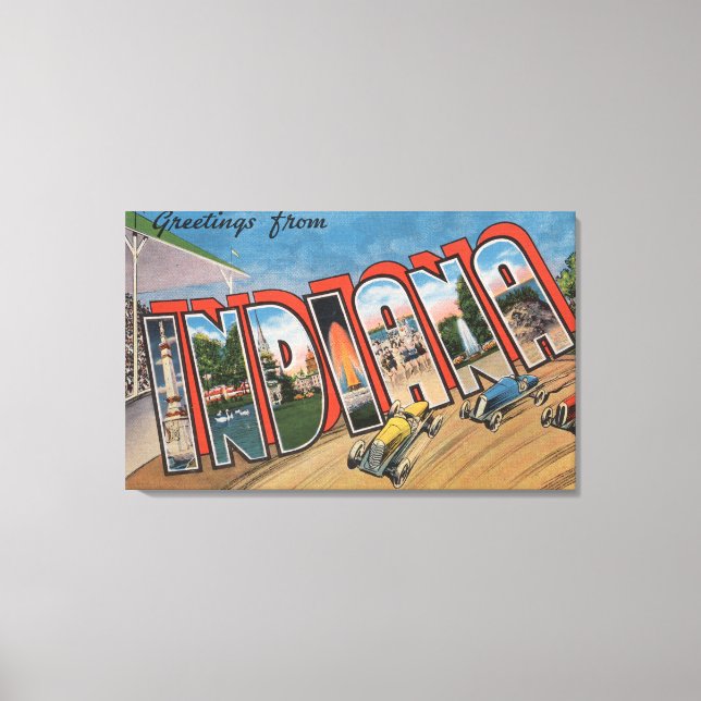 Indiana (Racecar)Large Letter ScenesIndiana Canvas Print (Front)