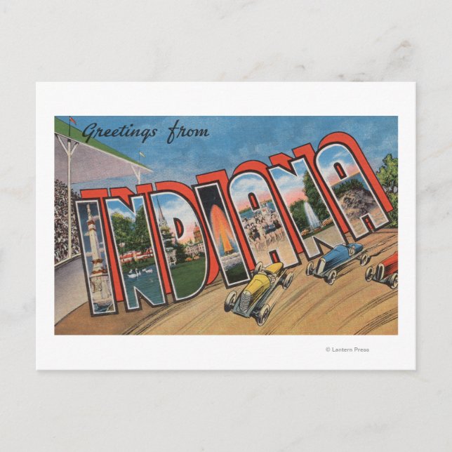 Indiana (Racecar)Large Letter ScenesIndiana Postcard (Front)