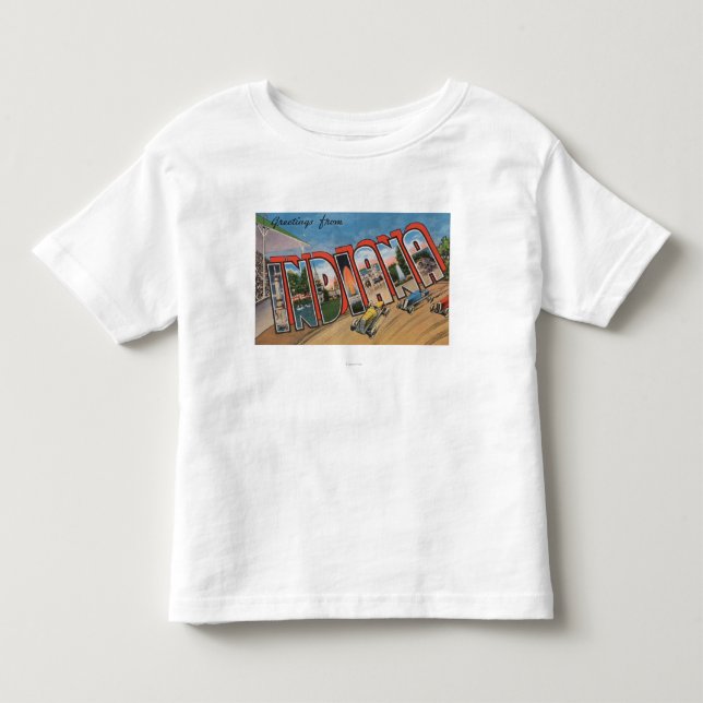 Indiana (Racecar)Large Letter ScenesIndiana Toddler T-shirt (Front)