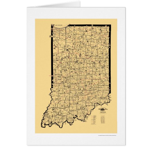 Indiana Railroad Map 1897 Cards (Front)
