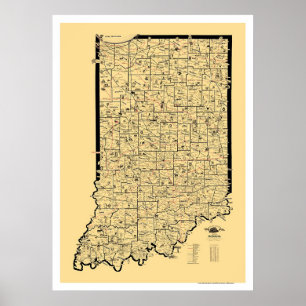 Indiana Railroad Map 1897 Poster