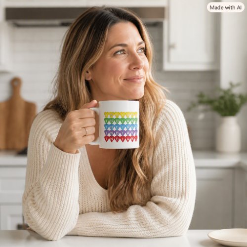 Indiana Rainbow Hearts State Pride Coffee Mug