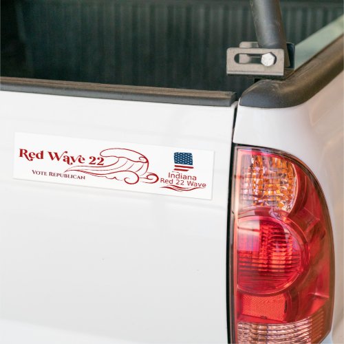 Indiana Ride The Red Wave 22 Bumper Sticker