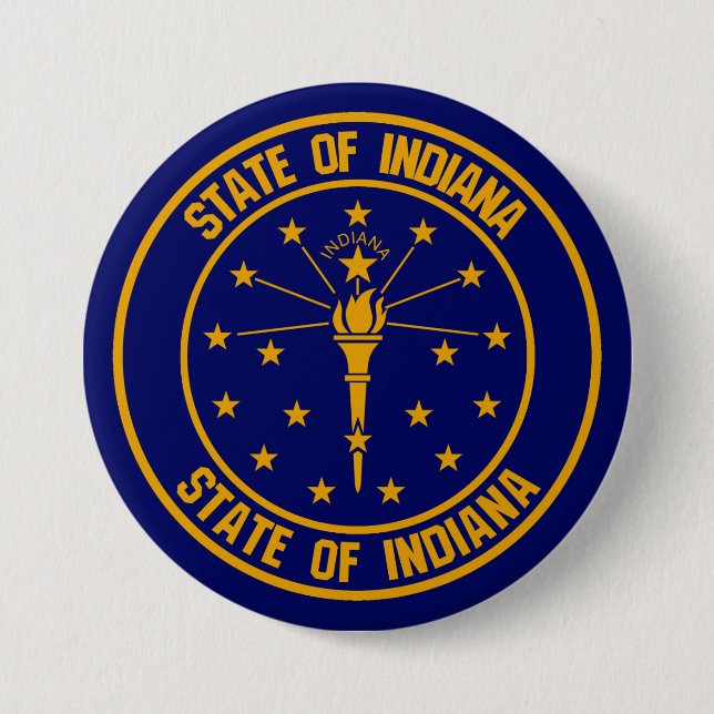 Indiana Round Emblem Button (Front)