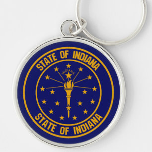 Indiana Round Emblem Keychain