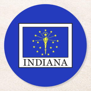 Indiana Round Paper Coaster