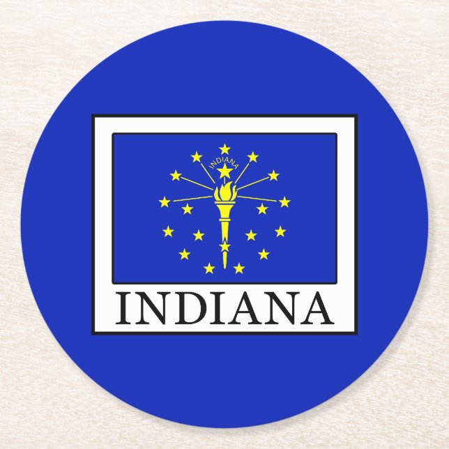 Indiana Round Paper Coaster (Front)