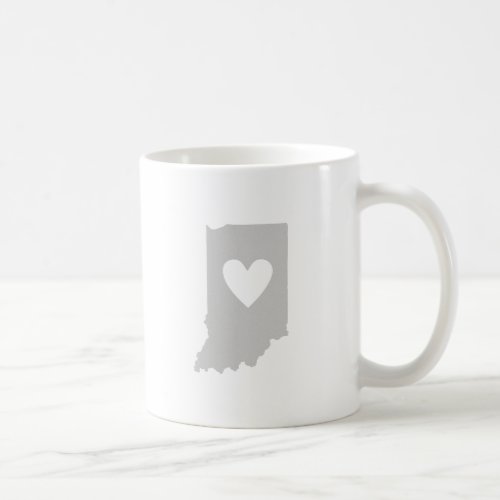 Indiana Shaped Grey Heart Indianan Love Hoosier Coffee Mug