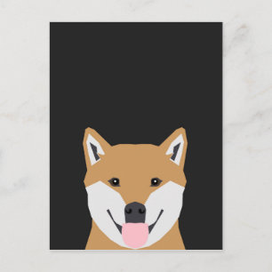 Indiana - Shiba Inu Dog Illustration for Dog Lover Postcard