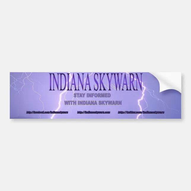 Skywarn Sticker Indiana Skywarn Logo Bumper Sticker | Zazzle