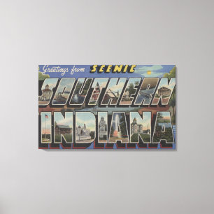 Indiana (Southern) - Large Letter Scenes Canvas Print