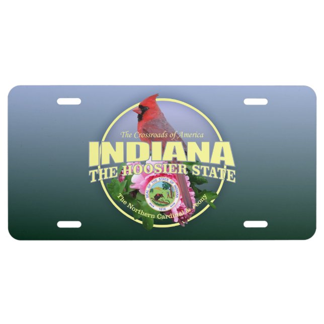 Indiana State Bird & Flower License Plate (Front)