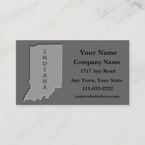 Indiana State Business card   carved stone look