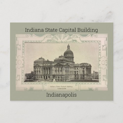 Indiana State Capital Building Postcard 1908