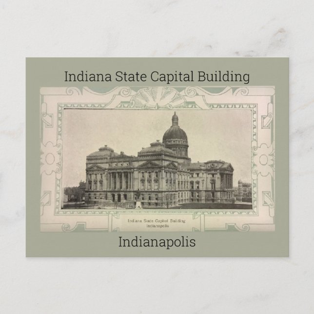 Indiana State Capital Building Postcard (1908) (Front)
