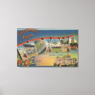 Indiana (State Capital/Flower) Canvas Print