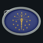 Indiana State Flag Belt Buckle<br><div class="desc">Patriotic Indiana state flag.</div>