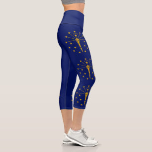 Indiana State Flag Capri Leggings