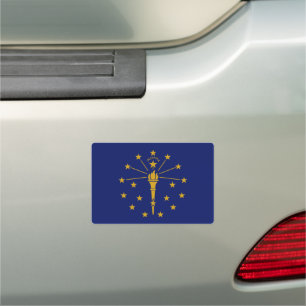 Indiana State Flag Car Magnet