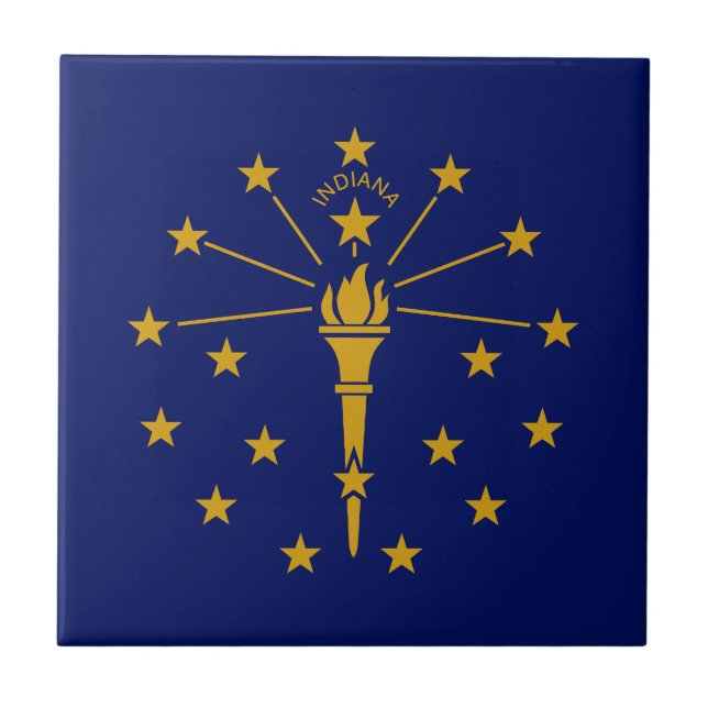 Indiana State Flag Ceramic Tile (Front)
