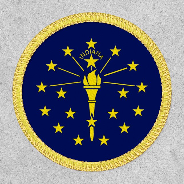 Indiana State Flag Circle Patch (Front)