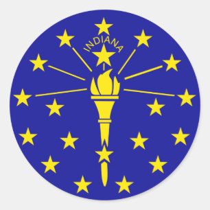 Indiana State Flag Classic Round Sticker