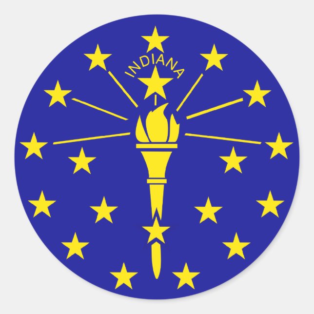 Indiana State Flag Classic Round Sticker (Front)