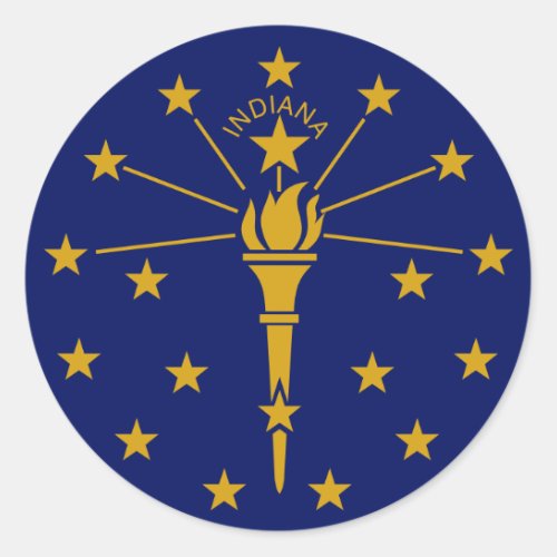 Indiana State Flag Classic Round Sticker