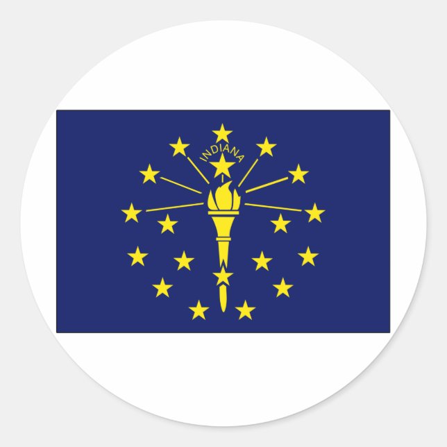 Indiana State Flag Classic Round Sticker (Front)