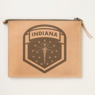 Indiana State Flag Coat Of Arms Style Travel Pouch