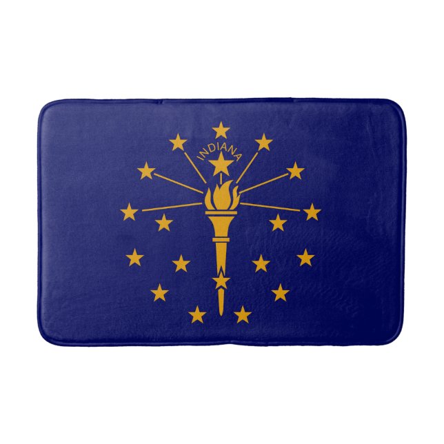 Indiana State Flag Design Bathroom Mat (Front)
