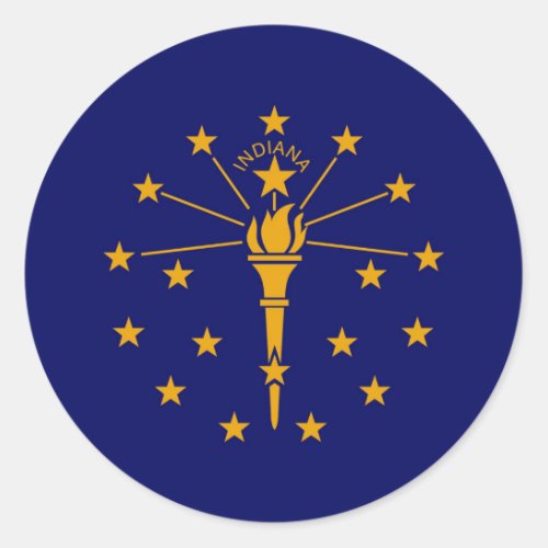 Indiana State Flag Design Classic Round Sticker
