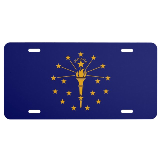 Indiana State Flag Design Decor License Plate (Front)